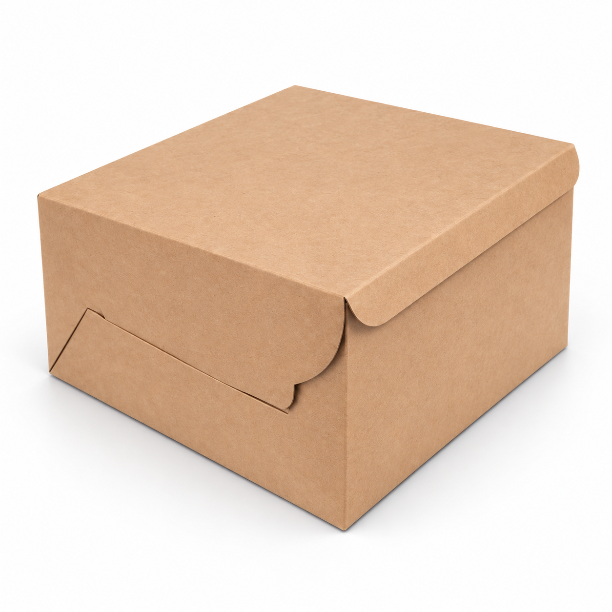 Brown corrugated cake box