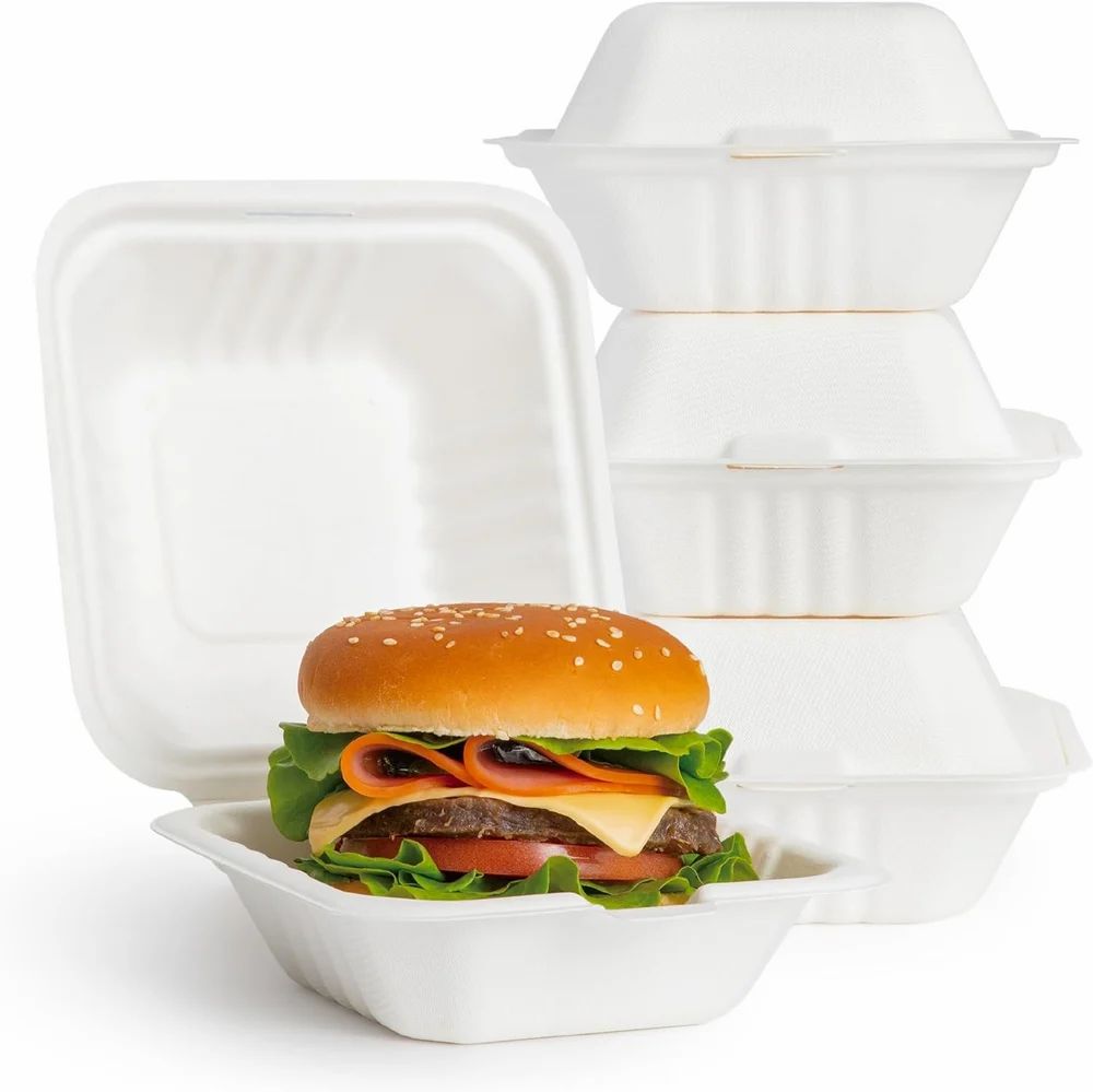 Sugarcane Bagasse Burger Boxes, view 3
