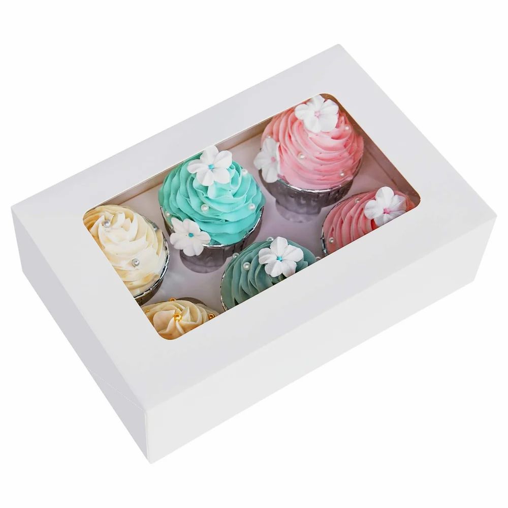 Printed cupcake packaging box, view 3