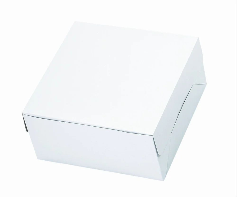 Plain White Paper Cake Box 4X4X3, view 3