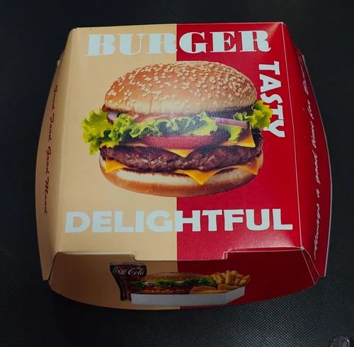 Printed paper burger box, view 2