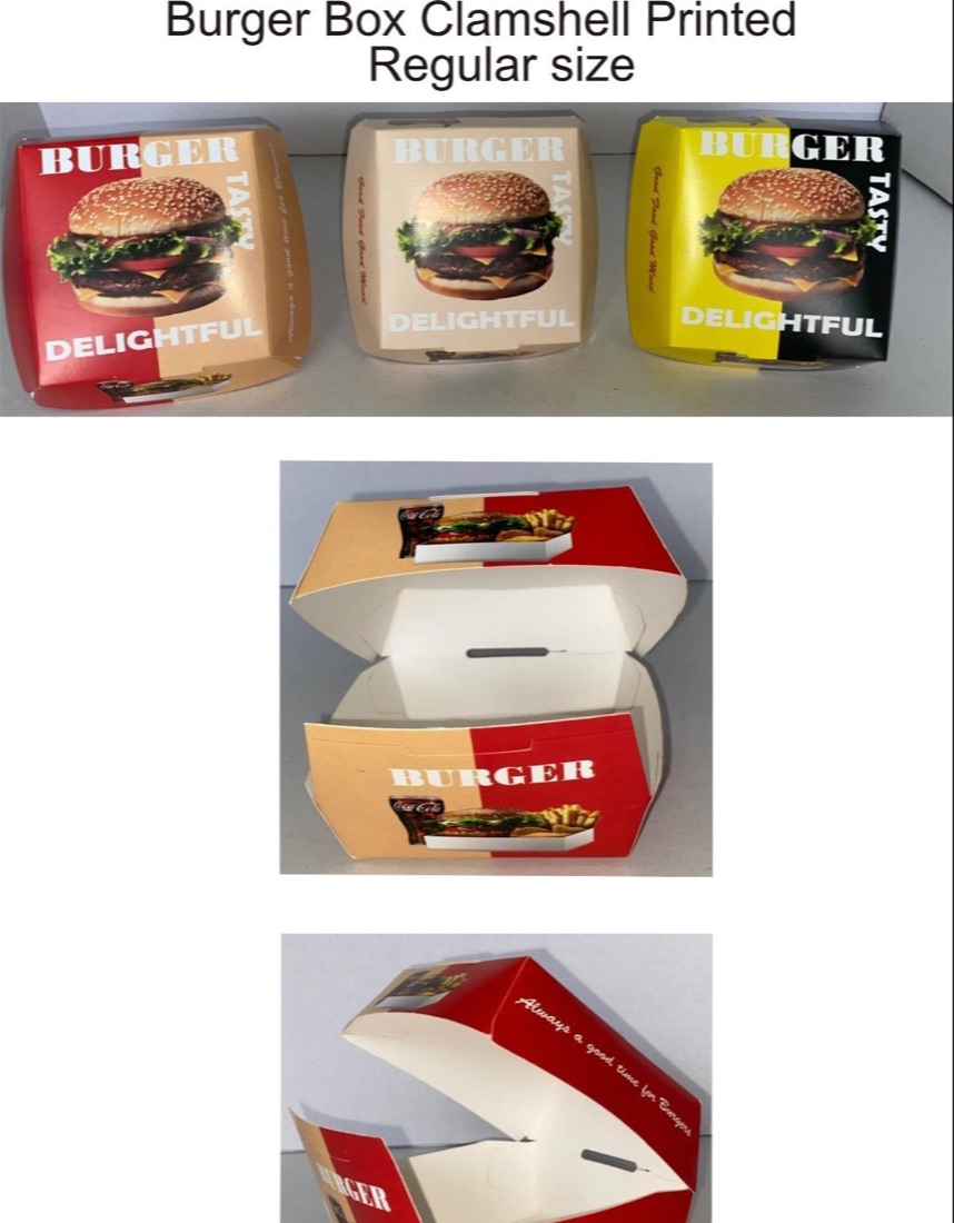 Eco friendly burger clamshell boxes
